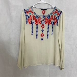 Anthropologie THML | Embroidered LongSleeve Blouse